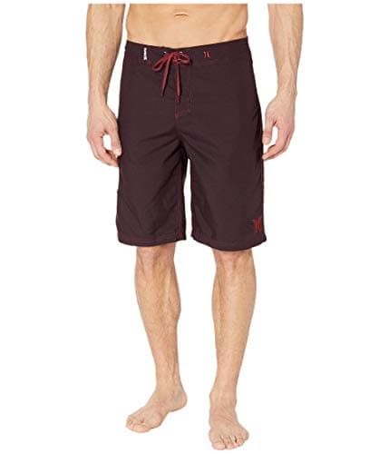 Hurley Men's One and Only 22-Inch Boardshorts Lightweight Breathable Surf Swim Shorts for Men Summer Beach Vacation — Burgundy Ash/Team Red
