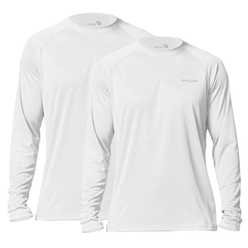 Baleaf Men's Sun Protection Shirts UV SPF UPF 50+ Long Sleeve for Fishing and Running
| Baleaf Men's Quick Dry Lightwei — 2 Pack-white