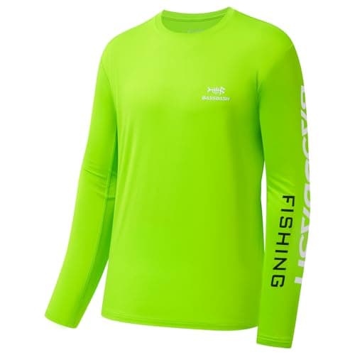 UV Protection Fishing T-Shirts for Men Global Recycled Standard UPF 50+
| Men's Long Sleeve Fishing T-Shirt UV Protecti — Fluorescent Green/White Logo