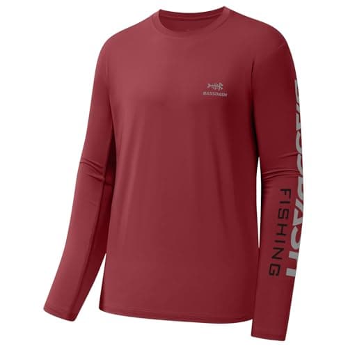 UV Protection Fishing T-Shirts for Men Global Recycled Standard UPF 50+
| Men's Long Sleeve Fishing T-Shirt UV Protecti — Washed Red/Grey Logo