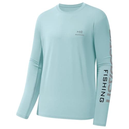 UV Protection Fishing T-Shirts for Men Global Recycled Standard UPF 50+
| Men's Long Sleeve Fishing T-Shirt UV Protecti — Powder Blue/Grey Logo