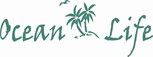 Ocean Life Palm Trees Bird Island Die Cut Vinyl Window Decal for Car (8"x3", Turquoise Blue)  
Ocean Life Palm Trees Bir