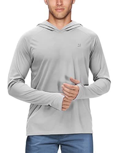 UPF 50+ Sun Protection Fishing Hoodie for Men Outdoor Activities
| Long Sleeve UV Protection Fishing Shirt for Men Suit — Thumb Hole-grey