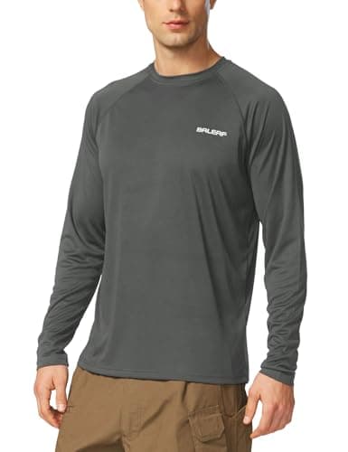Baleaf Men's Sun Protection Shirts UV SPF UPF 50+ Long Sleeve for Fishing and Running
| Baleaf Men's Quick Dry Lightwei — 01-deep Gray