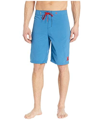 Hurley Men's One and Only 22-Inch Boardshorts Lightweight Breathable Surf Swim Shorts for Men Summer Beach Vacation — Industrial Blue/University Red