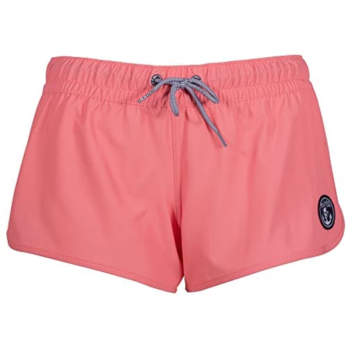 Salt Life Women's Good Daze Shorts Sun Protection High Waisted Swimensual Comfort — Flamingo