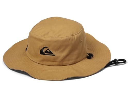 Quiksilver Men's Sun Protection Floppy Visor Bucket Hat for Outdoor Activities Wide Brim UV Protectionuppy Hat Size: S-M — Bone Brown
