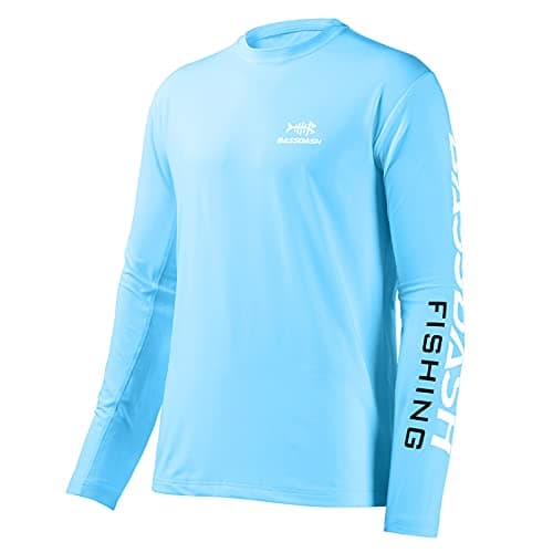UV Protection Fishing T-Shirts for Men Global Recycled Standard UPF 50+
| Men's Long Sleeve Fishing T-Shirt UV Protecti — Sky Blue/White Logo