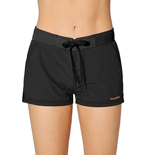 Meegsking Women Quick Dry Swimwear Trunks with Soft Inner Lining
| Meegsking Women Quick Dry Sports Board Shorts
| Meeg — Black/Black