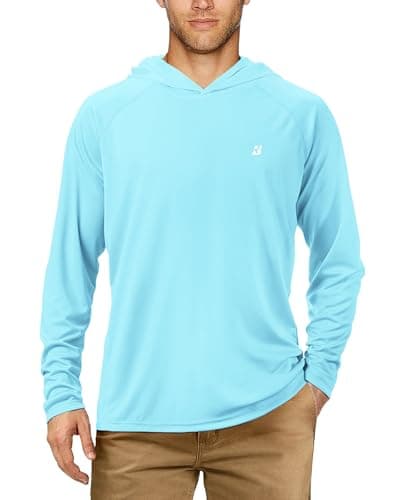 UPF 50+ Sun Protection Fishing Hoodie for Men Outdoor Activities
| Long Sleeve UV Protection Fishing Shirt for Men Suit — No Thumb Hole-aqua Green