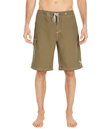 Hurley Men's One and Only 22-Inch Boardshorts Lightweight Breathable Surf Swim Shorts for Men Summer Beach Vacation — Medium Olive/Khaki 1