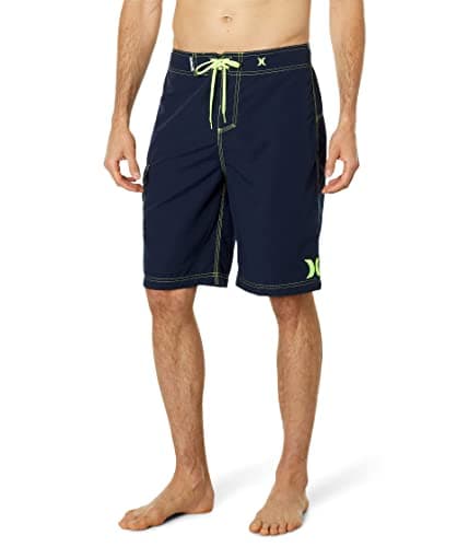 Hurley Men's One and Only 22-Inch Boardshorts Lightweight Breathable Surf Swim Shorts for Men Summer Beach Vacation — Obsidian/Volt