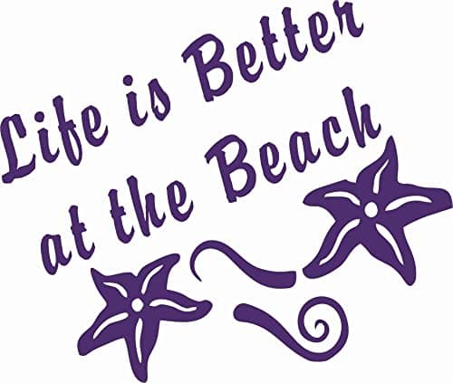 Life's Better at The Beach - Die Cut Vinyl Window Decal for Car/Truck (6.5"x5.5", Turquoise Blue)  
Life's Better at The — Purple