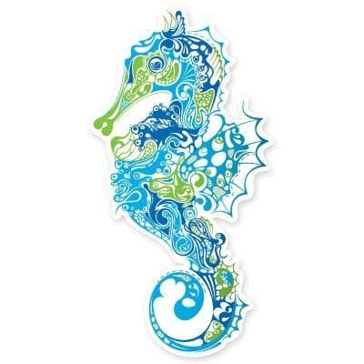 Seahorse Fancy Design Vinyl Sticker for Car Window and Laptop Bumper Decal - Perfect for Car Enthusiasts and Tech Lover