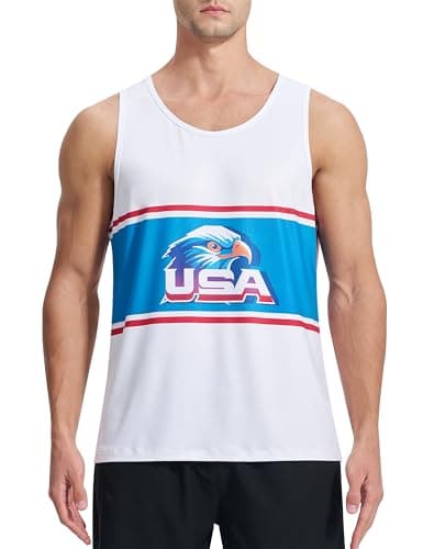 EZRUN Men's Quick Dry Workout Swim Beach Shirts Sleeveless Shirts for Bodybuilding Fitness Training — Eagle-usa