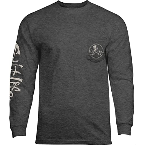 Salt Life Men's Long Sleeve Crew Neck Tee for Casual Wear featuring Skull and Poles Design