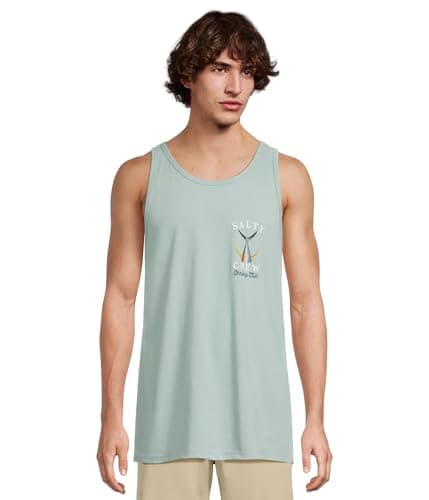 Salty Crew Men's Tailed Tank + Summer Men's Tailed Swim Tank + Versatile Tailed Swimwear for Men + Quick-Dry Material + — Mackerel