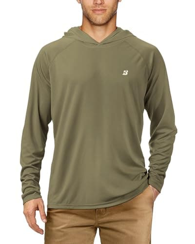 UPF 50+ Sun Protection Fishing Hoodie for Men Outdoor Activities
| Long Sleeve UV Protection Fishing Shirt for Men Suit — No Thumb Hole-khaki