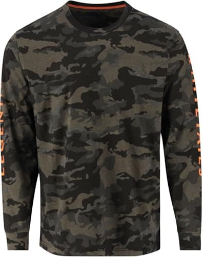 Legendary Whitetails Men's Non-Typical Long Sleeve T-Shirt for Outdoor Adventure Featuring Camouflage Print in Medium Si — Nocturnal Camo