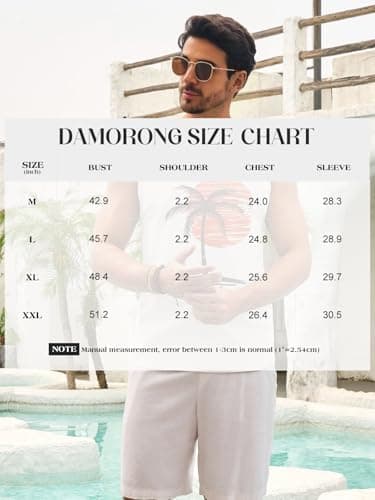 Damorong Mens Sleeveless Tank Tops Workout Gym Shirts - Vintage Style Palm Tree Print - Workout Comfortable T-Shirt
| D