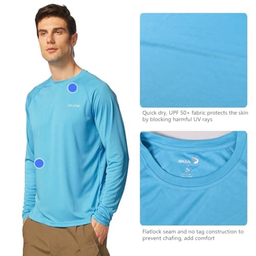 Baleaf Men's Sun Protection Shirts UV SPF UPF 50+ Long Sleeve for Fishing and Running
| Baleaf Men's Quick Dry Lightwei