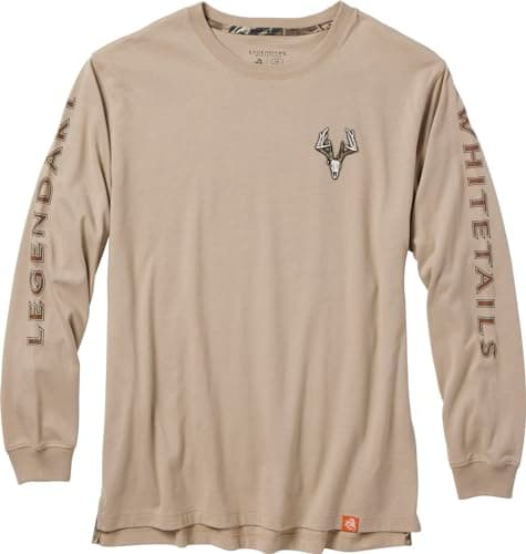 Legendary Whitetails Men's Non-Typical Long Sleeve T-Shirt for Outdoor Adventure Featuring Camouflage Print in Medium Si — Taupe