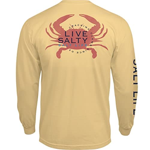Salt Life Men's Comfortable Chesapeake Life Long Sleeve Crew Neck Tee for Outdoor Adventures — Golden Haze