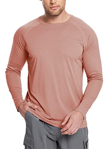 Baleaf Men's Sun Protection Shirts UV SPF UPF 50+ Long Sleeve for Fishing and Running
| Baleaf Men's Quick Dry Lightwei — 01-orange Red Heather
