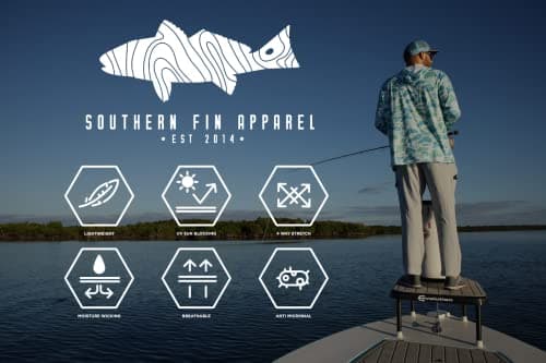 Southern Fin Apparel Performance Fishing Hoodie Shirt for Men and Women UPF UV 50+ Lightweight With Hood