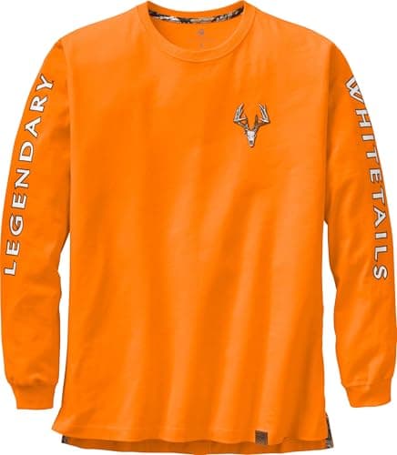Legendary Whitetails Men's Non-Typical Long Sleeve T-Shirt for Outdoor Adventure Featuring Camouflage Print in Medium Si — Inferno