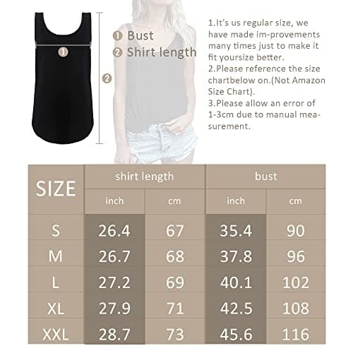 OMSJ Women Sleeveless Summer Tunic Loose Fit Tank Tops Trendy Styles