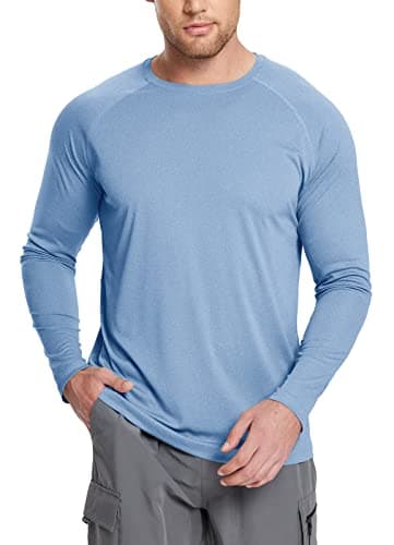 Baleaf Men's Sun Protection Shirts UV SPF UPF 50+ Long Sleeve for Fishing and Running
| Baleaf Men's Quick Dry Lightwei — 01-blue Heather