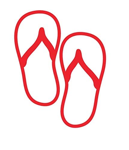 CRDesign Flip Flops - Sandals for Girls Hawaii Salt Island Beach Life Fishing Vacation (5", White)  
CRDesign Flip Flops — Red
