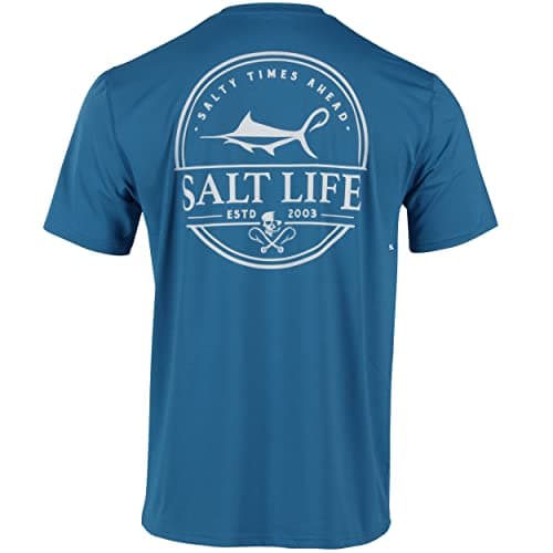 Salt Life Men's Classic Fit Short Sleeve Dragnet SLX Shirt — Atlantic Blue