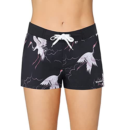 Meegsking Women Quick Dry Swimwear Trunks with Soft Inner Lining
| Meegsking Women Quick Dry Sports Board Shorts
| Meeg — Black/Bird