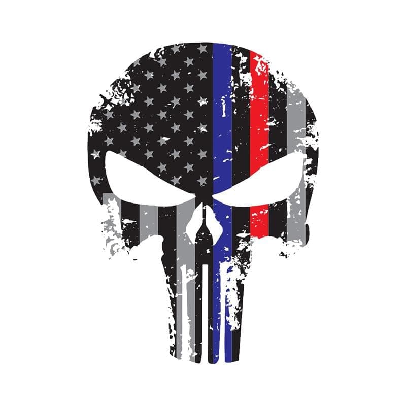 K9King Punisher Skull Reflective Thin Blue Line Sticker for Cars and Trucks
| K9King US Flag Decal with Thin Line Stick — Black, Blue