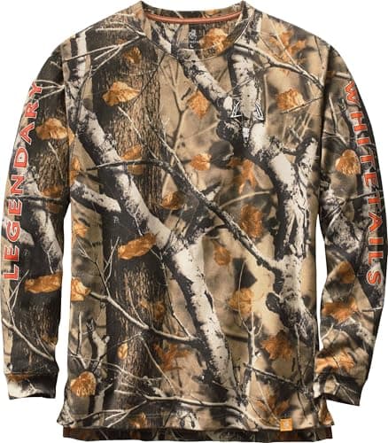 Legendary Whitetails Men's Non-Typical Long Sleeve T-Shirt for Outdoor Adventure Featuring Camouflage Print in Medium Si — Big Game Field