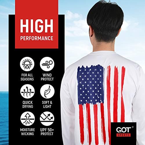 GOT Sports UPF 50+ Lightweight Fishing T Shirts for Men and Women - UV Sun Protection Long Sleeve