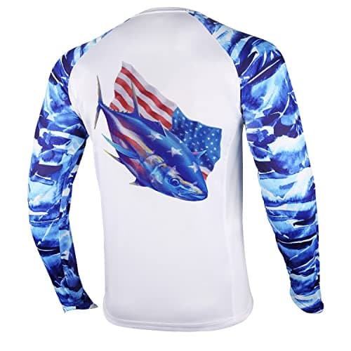 Palmyth Men's Long Sleeve Fishing Shirt Sun Protection UV UPF 50+ T-Shirt
| Palmyth Men's Long Sleeve Sun Protection UV — Flag Tuna