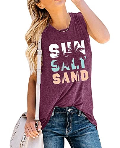 JEYMMI Women Loose Fit Graphic Tees Summer Vintage Tank Tops for Casual Wear 
| JEYMMI Flowy Women Summer Tank Tops Loo — Y-rose Red