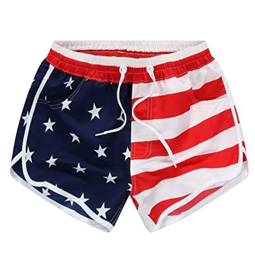 Honeystore Women's Casual Quick Dry Swim Trunks for Beach Goers
| Honeystore Women's Casual Print Boardshorts for Beach — Red White