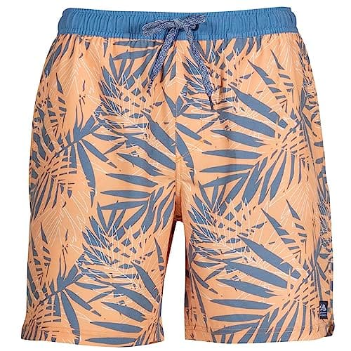 Salt Life Men's Jungle Vibes Volley Shorts - Comfortable and Stylish Swimwear for Men at the Beach — Grapefruit