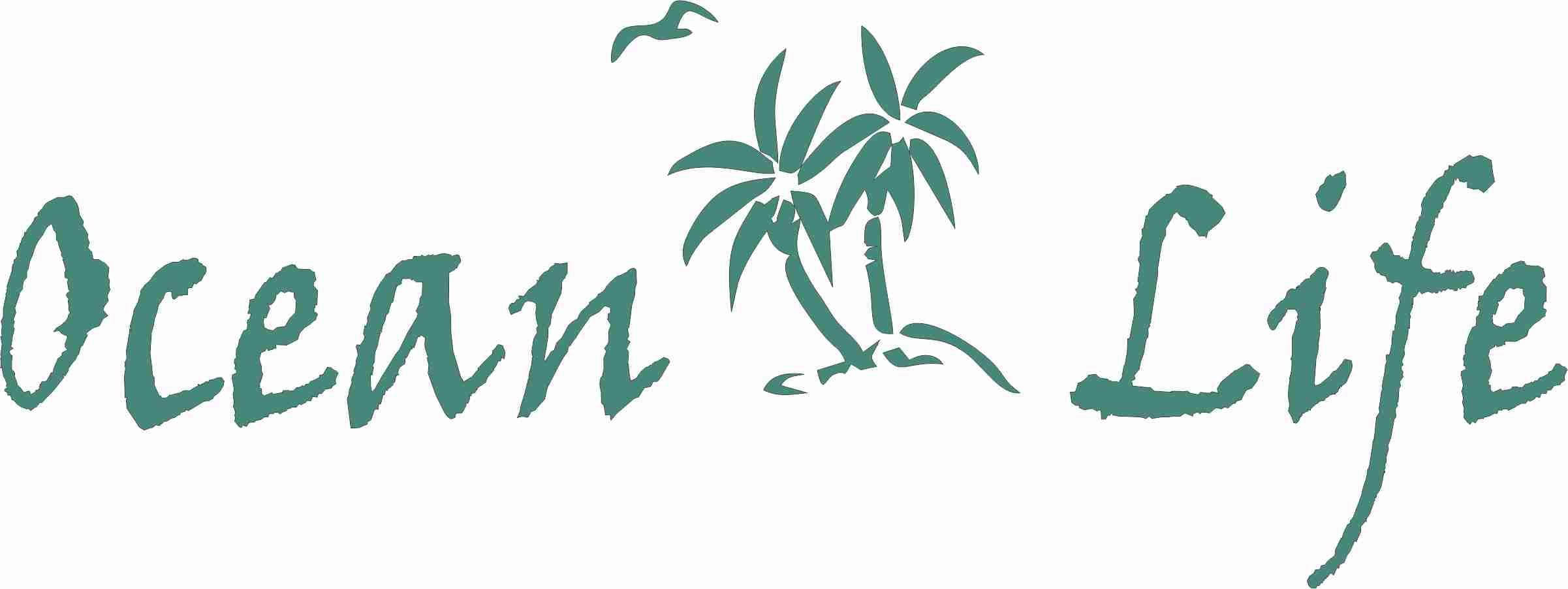 Ocean Life Palm Trees Bird Island Die Cut Vinyl Window Decal for Car (8"x3", Turquoise Blue)  
Ocean Life Palm Trees Bir