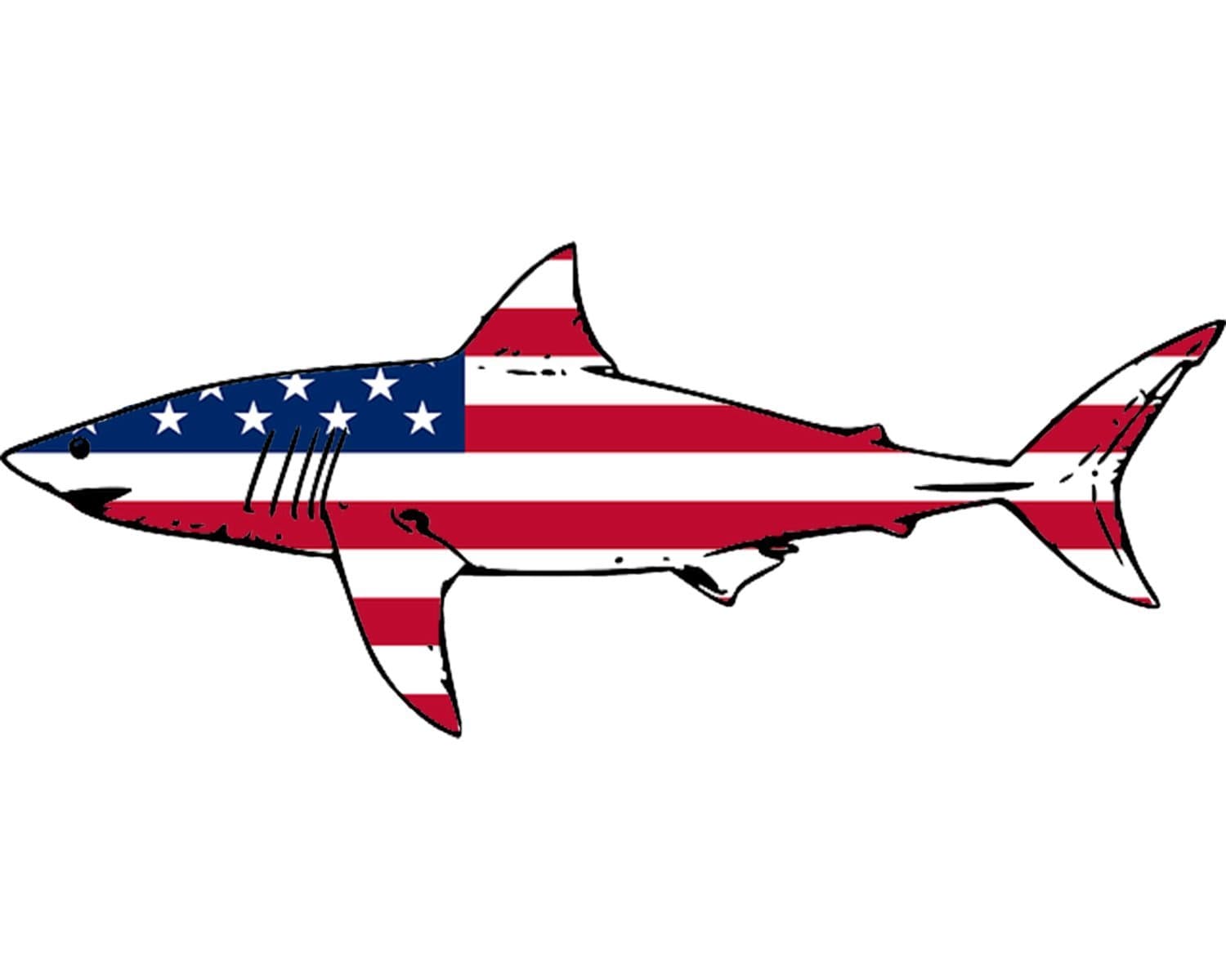 Rogue River Tactical Shark Fish USA Flag Sticker Decal for Auto Car Truck Boat RV
| Rogue River Tactical Shark Fish USA