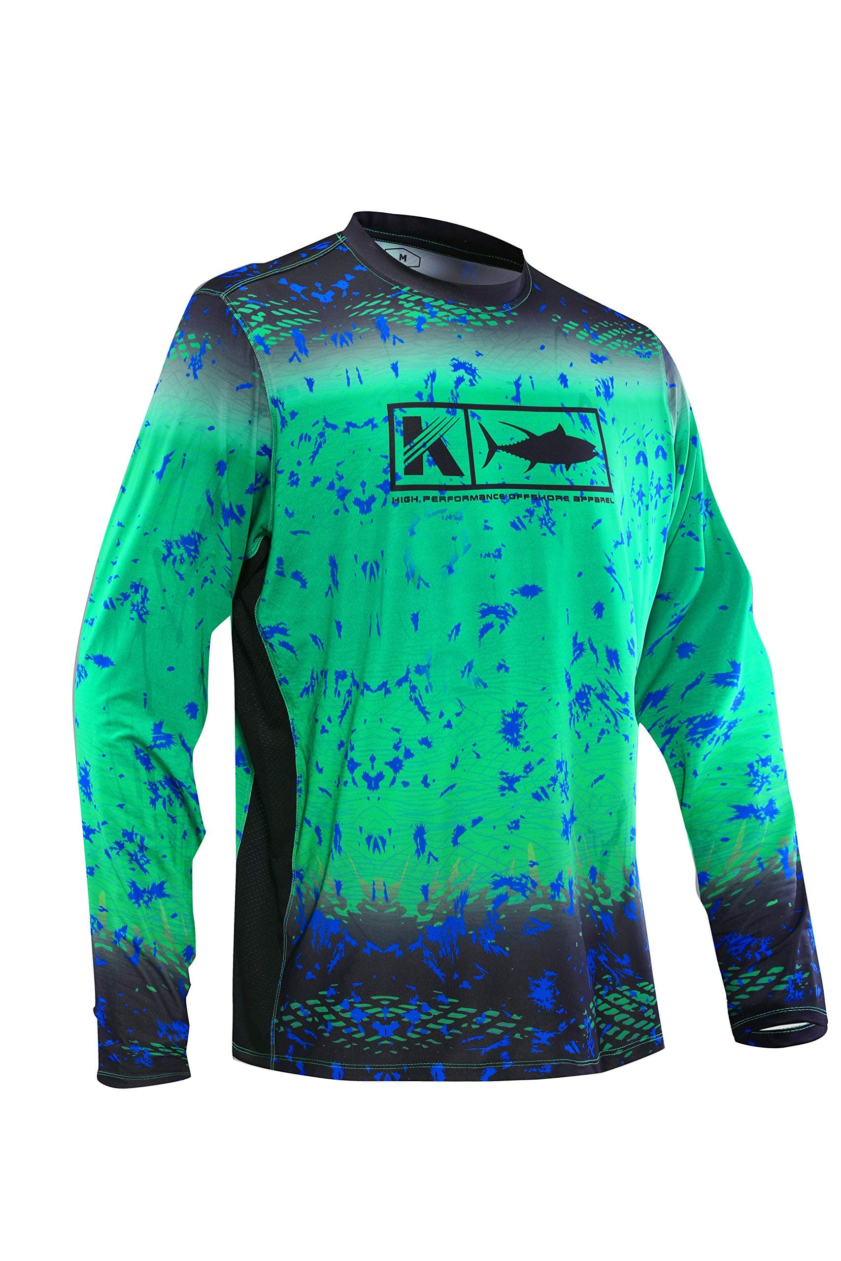KOOFIN GEAR Performance Vented Fishing Shirt For Men Dye Sublimation Print Long Sleeve Mesh Side Vents UPF 50